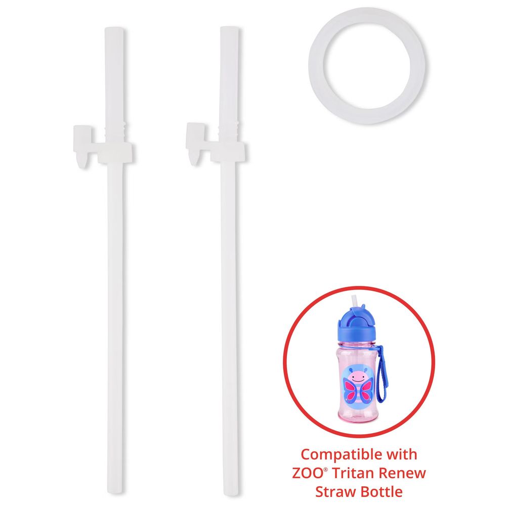 Skip Hop Zoo Extra Straws for Tritan Renew Straw Bottle, 2pk