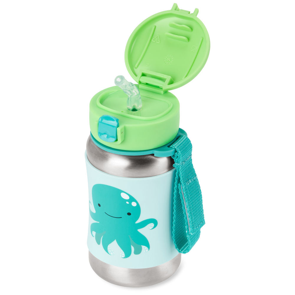 Skip Hop Sleeve Stainless Steel Straw Bottle, 350ml (10 Designs)
