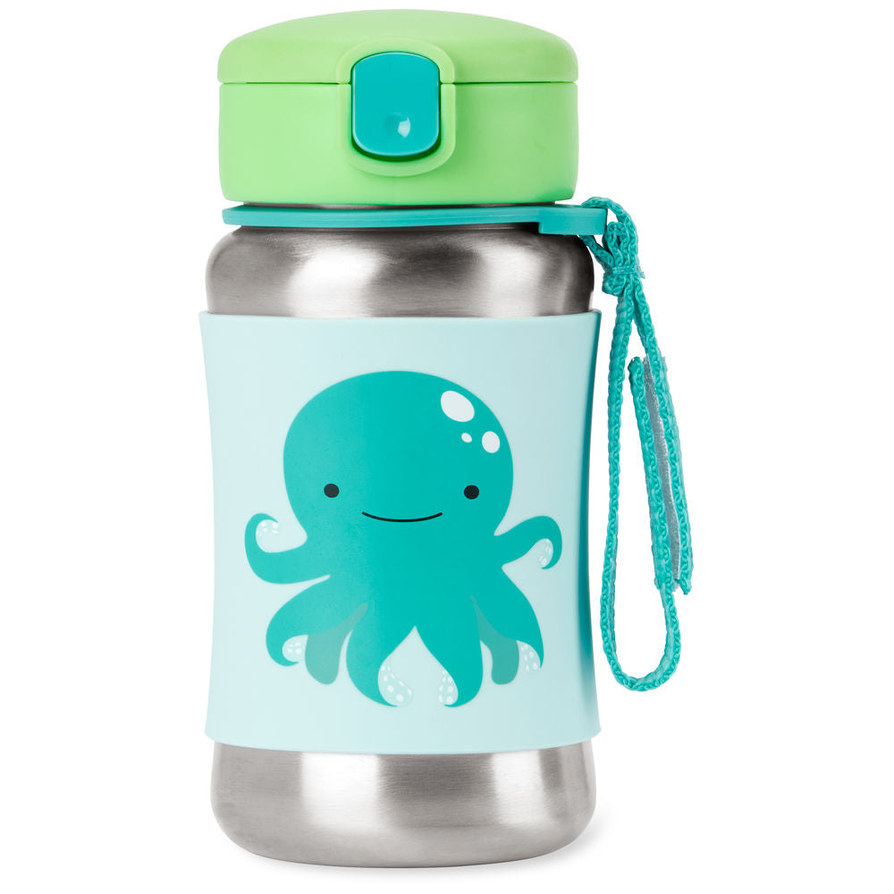 Skip Hop Sleeve Stainless Steel Straw Bottle, 350ml (10 Designs)