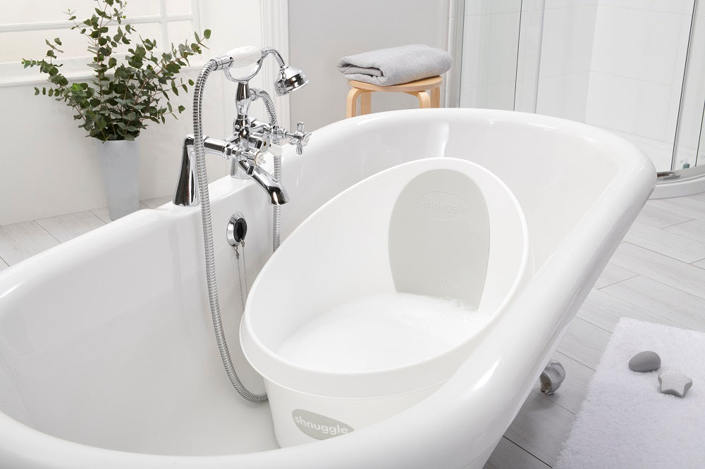 Shnuggle Toddler Bath Tub with Plug & Foam Backrest (2 Colors)