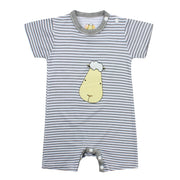 Baa Baa Sheepz Baby Short Sleeve Romper - Sheep Face Grey Stripe (4 Sizes)