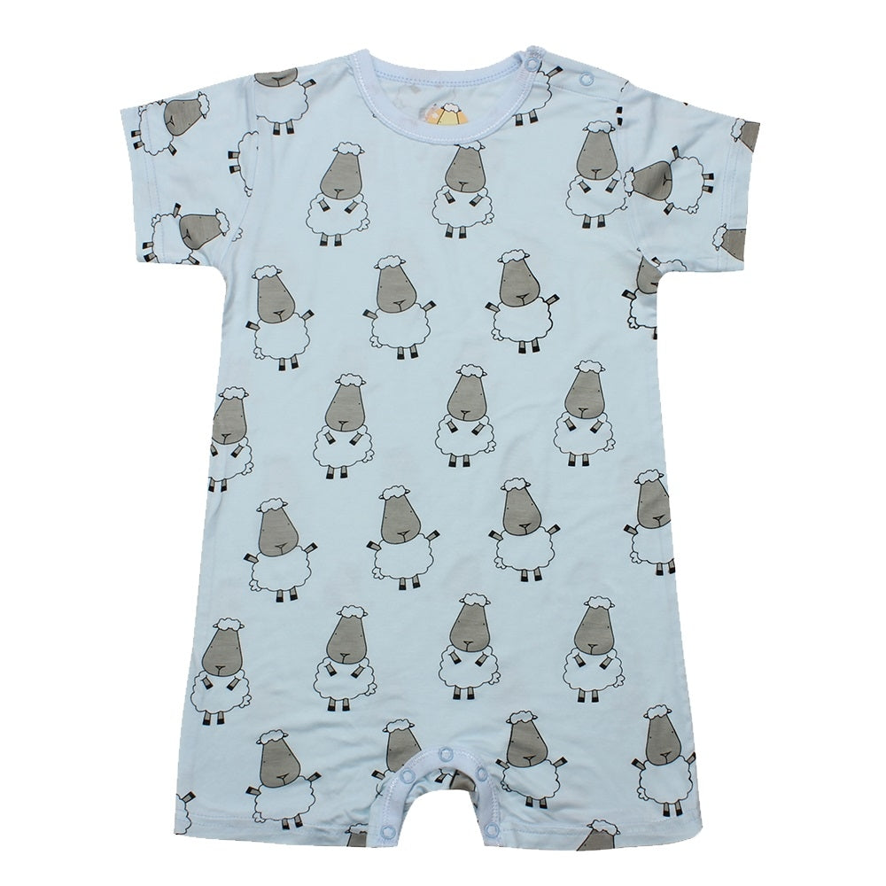 Baa Baa Sheepz Baby Short Sleeve Romper - Big Sheep Blue