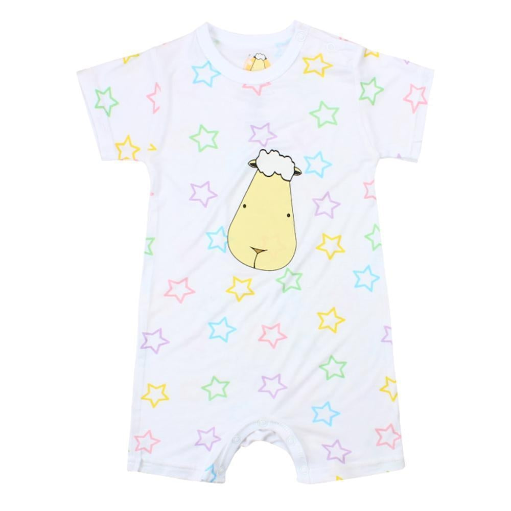 Baa Baa Sheepz Baby Short Sleeve Romper - Colourful Star (4 Sizes)