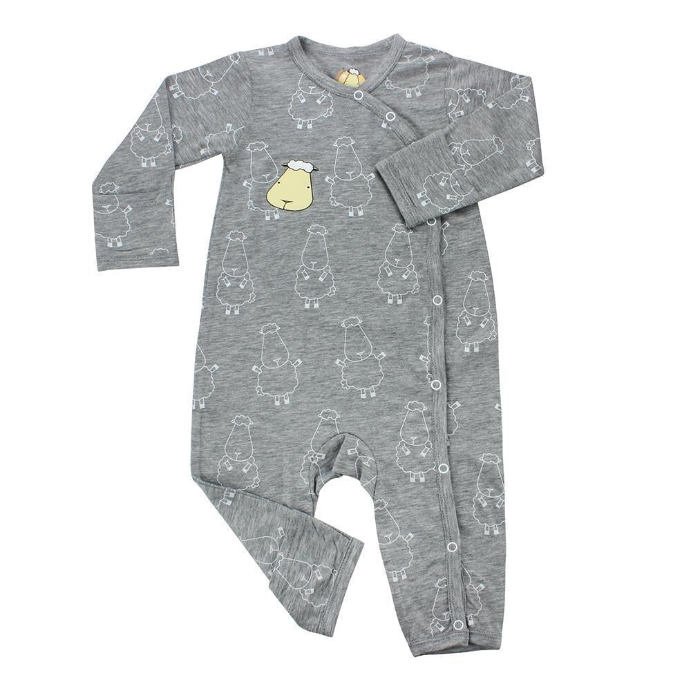 Baa Baa Sheepz Baby Side Snap Romper - Big Sheep Grey (4 Sizes)