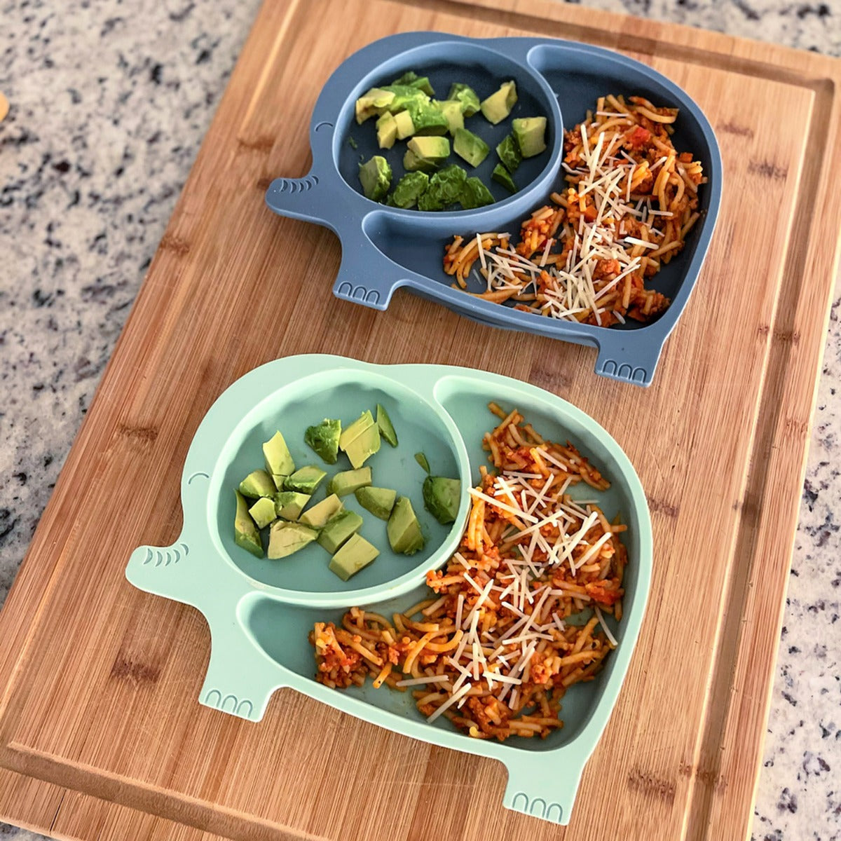 Sage Spoonfuls Sili Elephant Silicone Divided Suction Plate - Slate - Pupsik Singapore