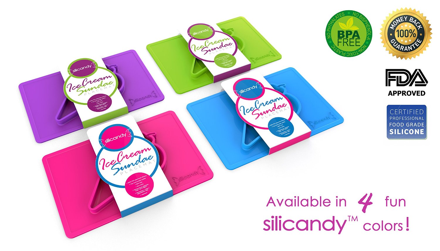 [Buy 1 Free 1] Silicandy One Piece Silicone Placemat & Plate (4 designs) - Pupsik Singapore