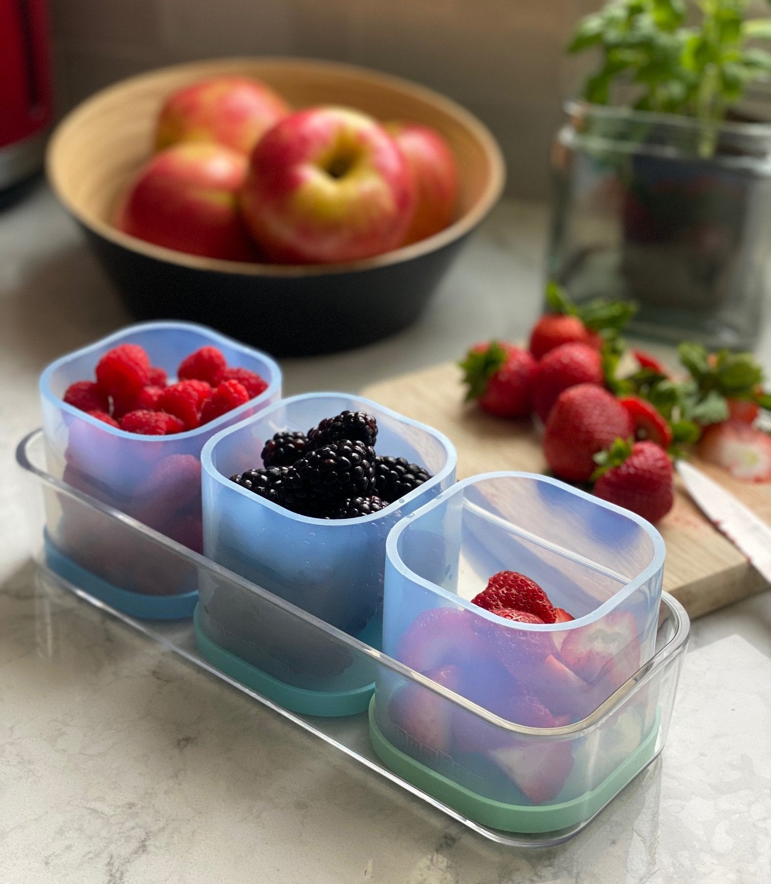 Yumbox Chop Chop Silicone Storage Cubes, 3pc - Crisp