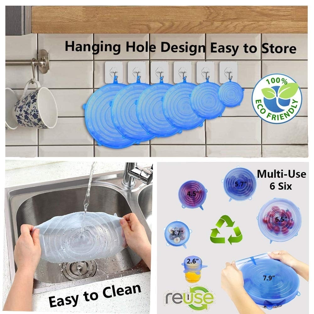 Biomom Reusable Silicone Stretch Lids (6-Piece Set)
