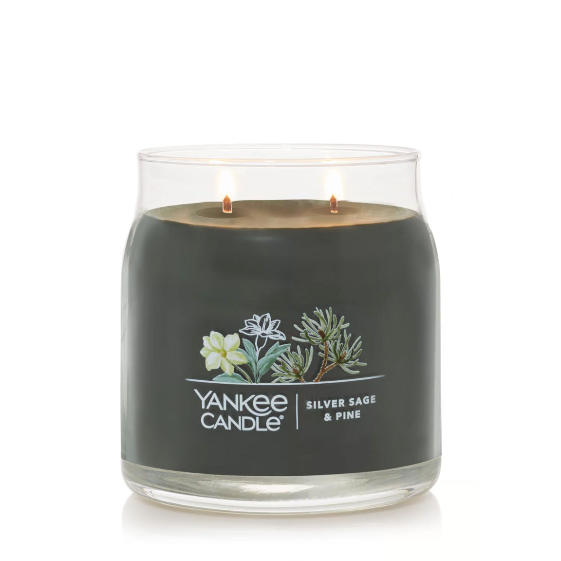 Yankee Candle Signature Medium Jar Candle, 2-wicks (13oz) - Silver Sage & Pine