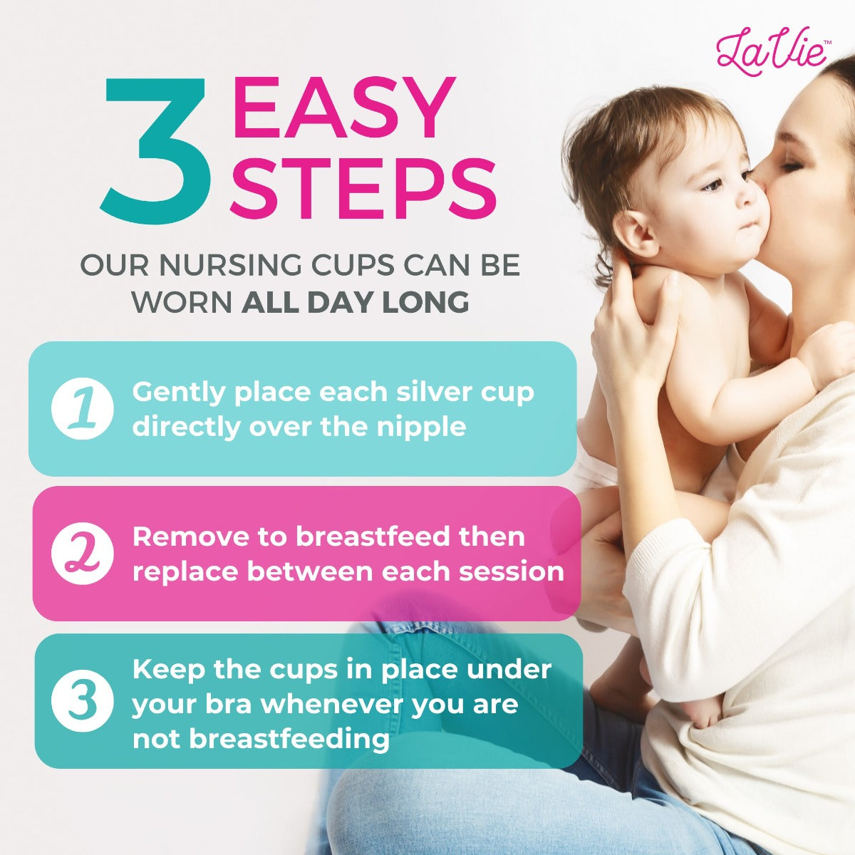 LaVie Silver Nursing Cups, 1 pair (2 Sizes)