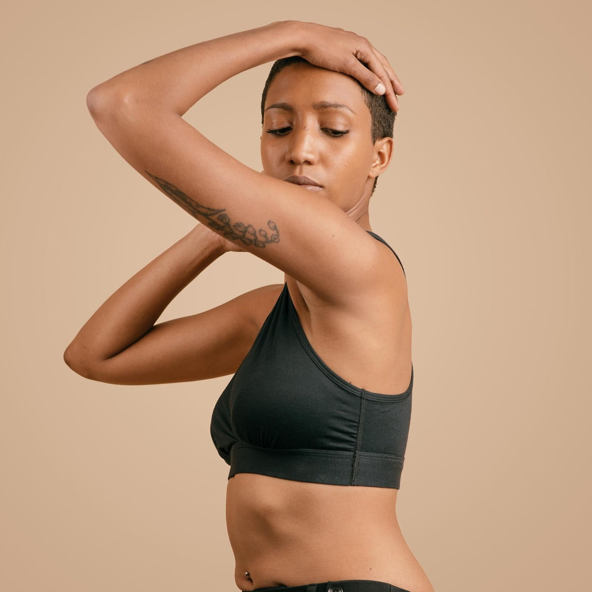 Simple Wishes Reversible Lounge & Sleep Nursing Bra - Black Grey Violet