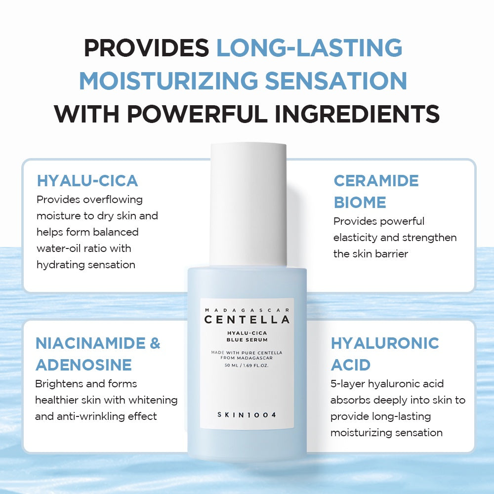 SKIN1004 Madagascar Centella Hyalu-Cica Blue Serum, 50ml (Exp 04/27)