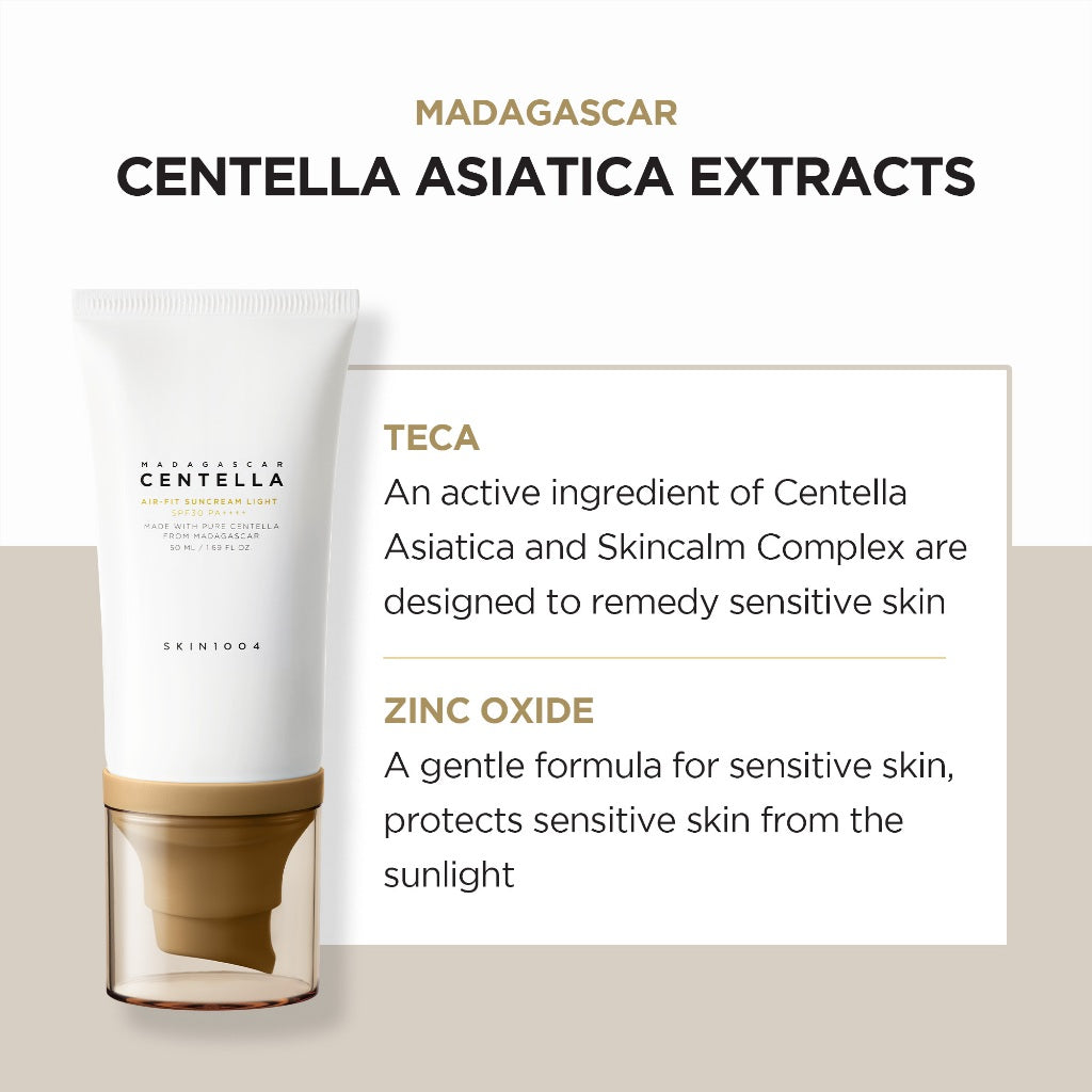 SKIN1004 Madagascar Centella Air-Fit Suncream Light SPF30 PA++++, 50ml (Exp 02/27)