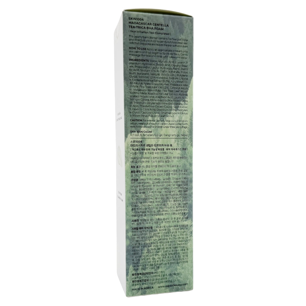SKIN1004 Madagascar Centella Tea-Trica BHA Foam Cleanser, 125ml (Exp 03/27)