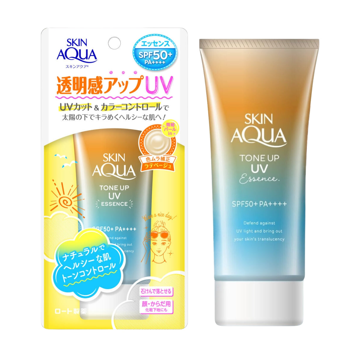 Skin Aqua Tone Up UV Essence Sunscreen SPF50+ PA++++, 80g - Latte Beige