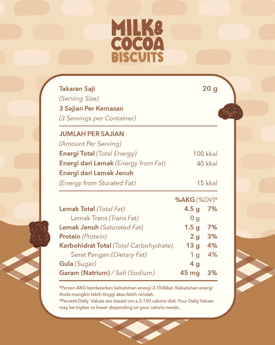 Alamii Multigrain Biscuits Milk & Cocoa, 60g x 2pk (Exp 02/26)
