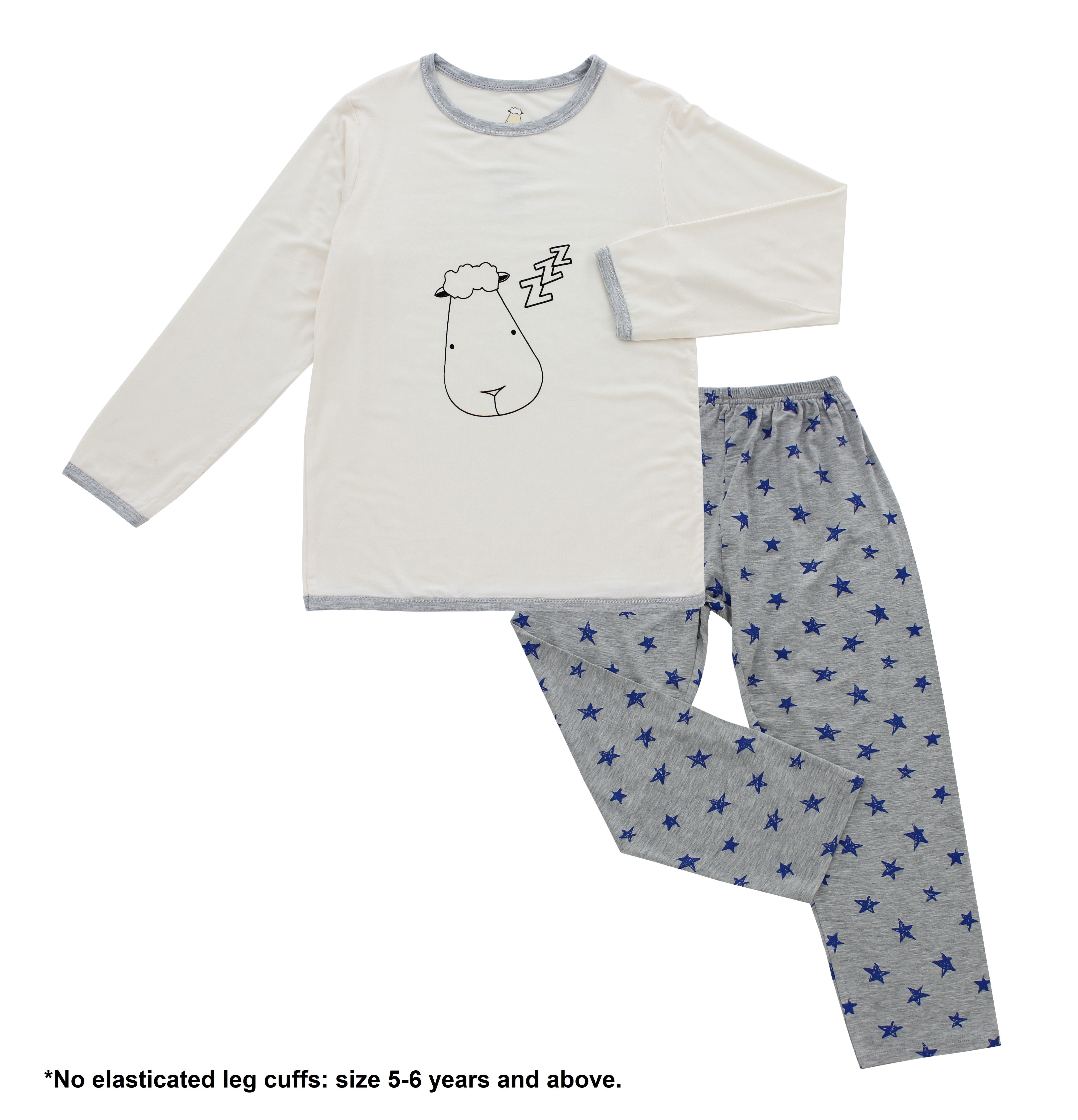 Baa Baa Sheepz Baby Long Sleeve Pyjama Set - Sleep Head Yellow + Blue Star Grey (4 Sizes)