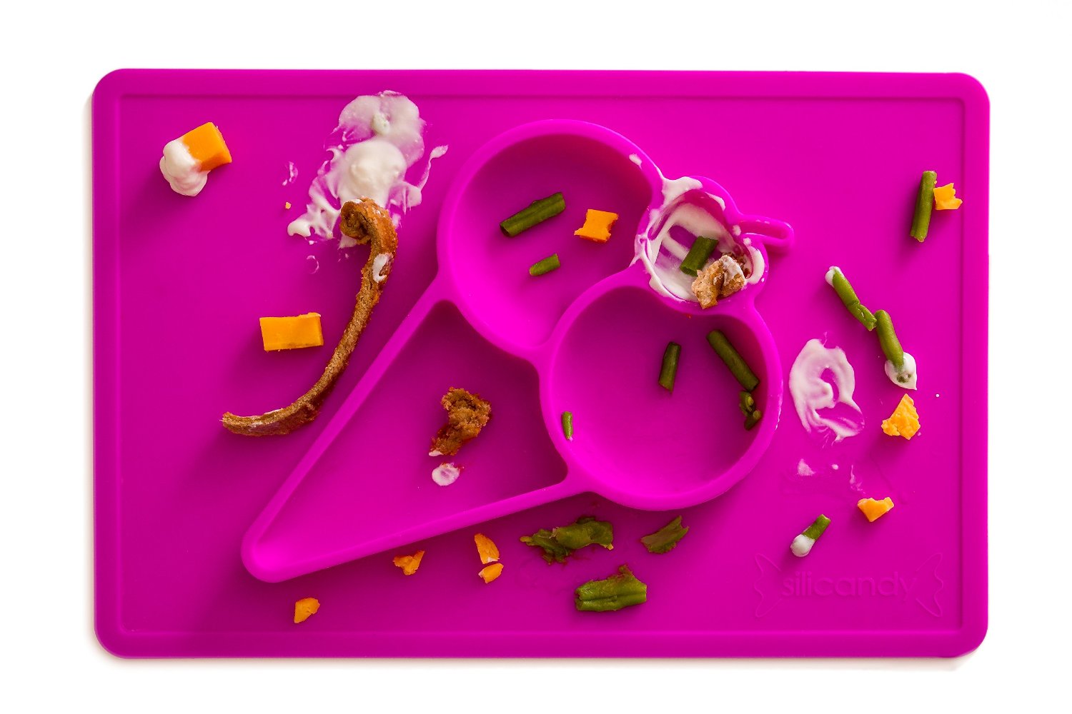 [Buy 1 Free 1] Silicandy One Piece Silicone Placemat & Plate (4 designs) - Pupsik Singapore