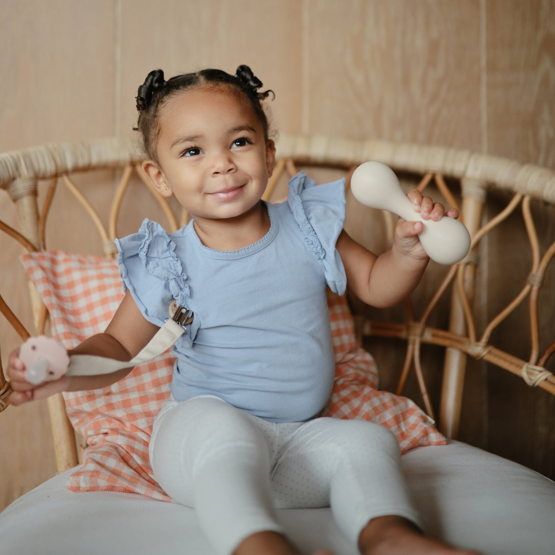 Mushie Silicone Baby Rattle Toy (3 Colors)