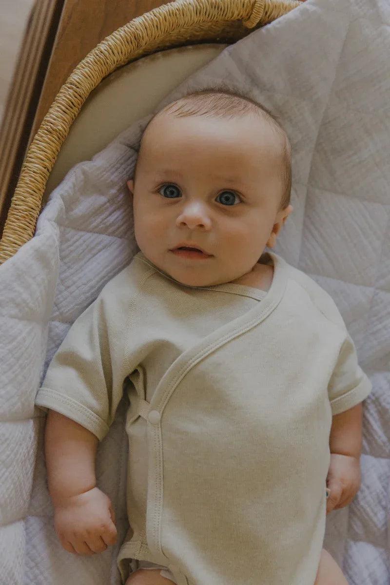 Soft Spot Short Sleeve Onesie - Cocoa (2 Sizes) | Pupsik Singapore