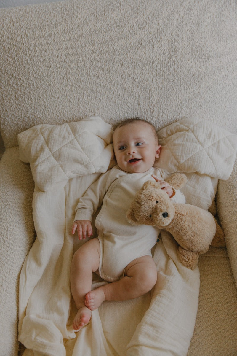 Soft Spot Long Sleeve Onesie - Cream