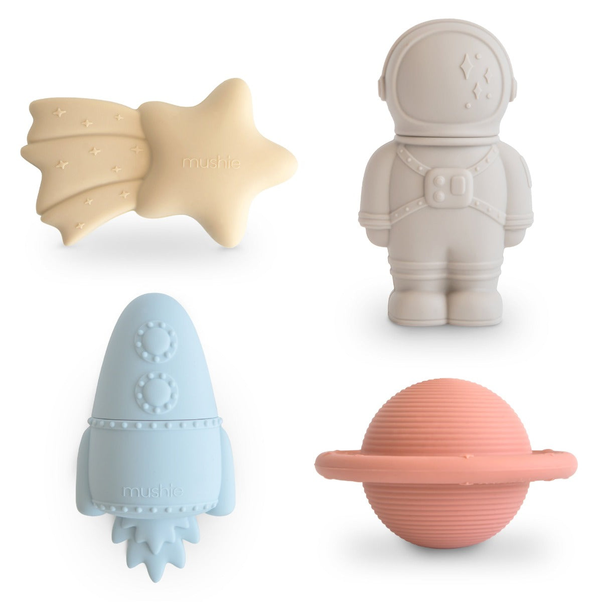 Mushie Mold Free Bath Play Set, 4pcs (3 Designs)