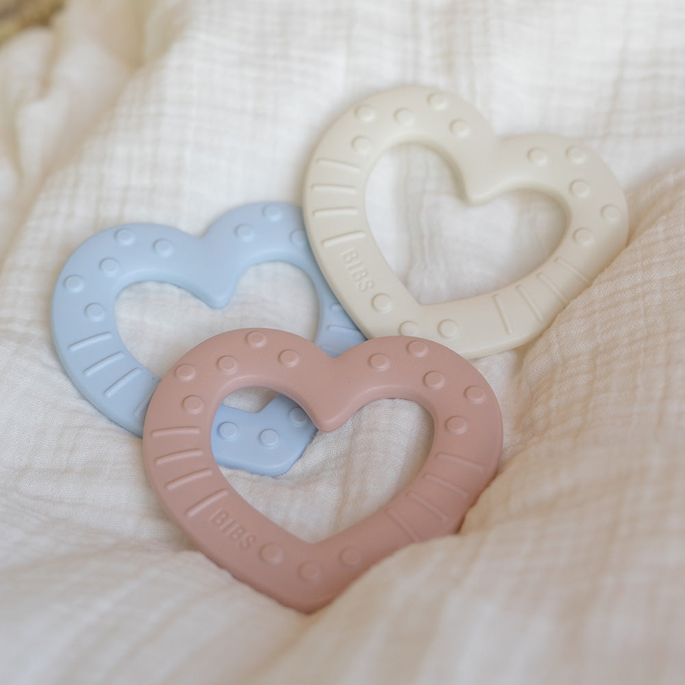 Bibs Baby Bitie Heart Teether (2 Colors) - Made in Denmark/EU