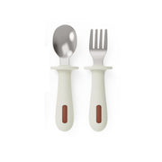 Biomom Self-Feeding Stainless Steel Fork and Spoon Set with Case (2 Colors)