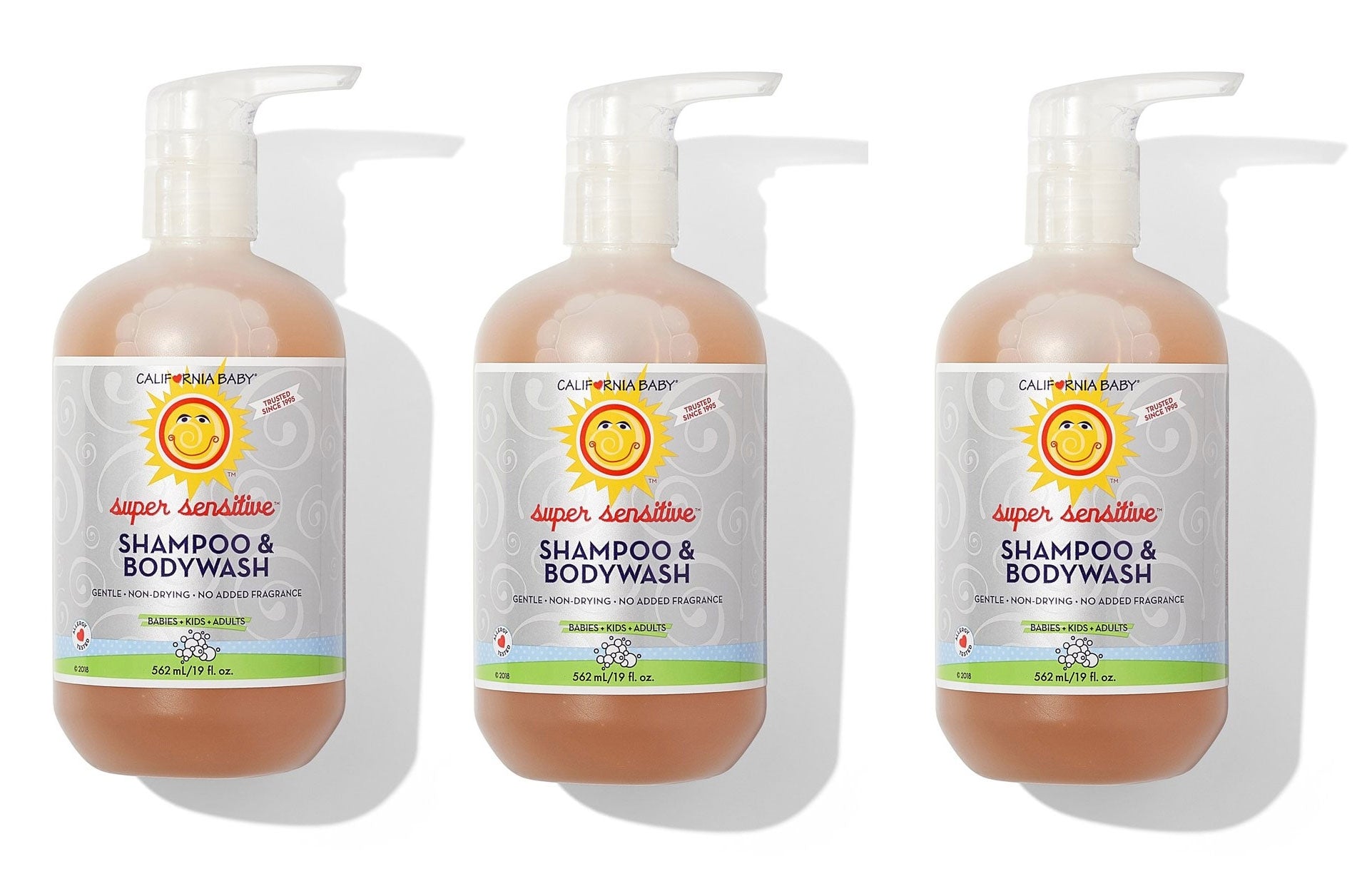 California Baby Shampoo Bodywash, 19oz - Super Sensitive (3-pack) - exp 03/28