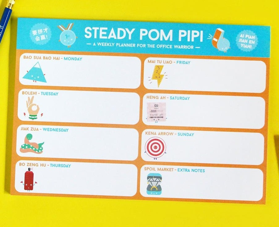 The Little Drom Store Strangely Singaporean Weekly Planner / Memo Pads