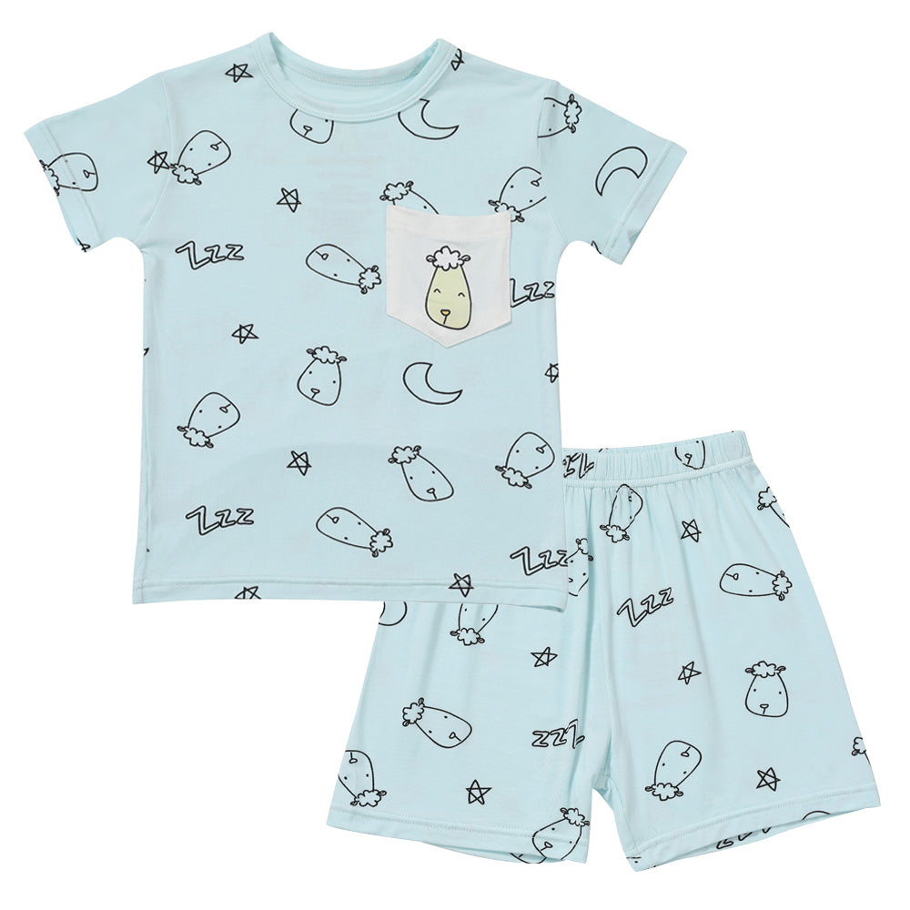 Baa Baa Sheepz Short Sleeve T-Shirt & Shorts - Sweet Dreams Baa Baa Blue (5 Sizes)