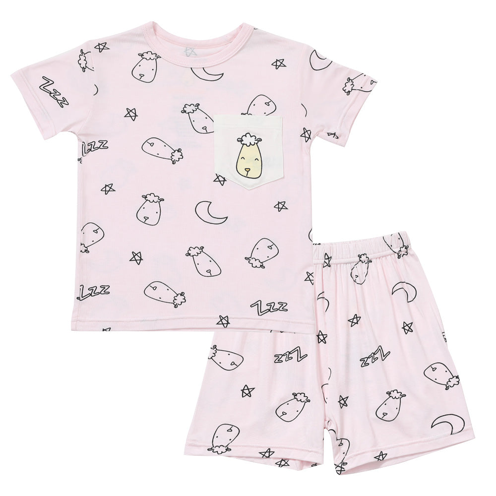 Baa Baa Sheepz Short Sleeve T-Shirt & Shorts - Sweet Dreams Baa Baa Pink (5 Sizes)