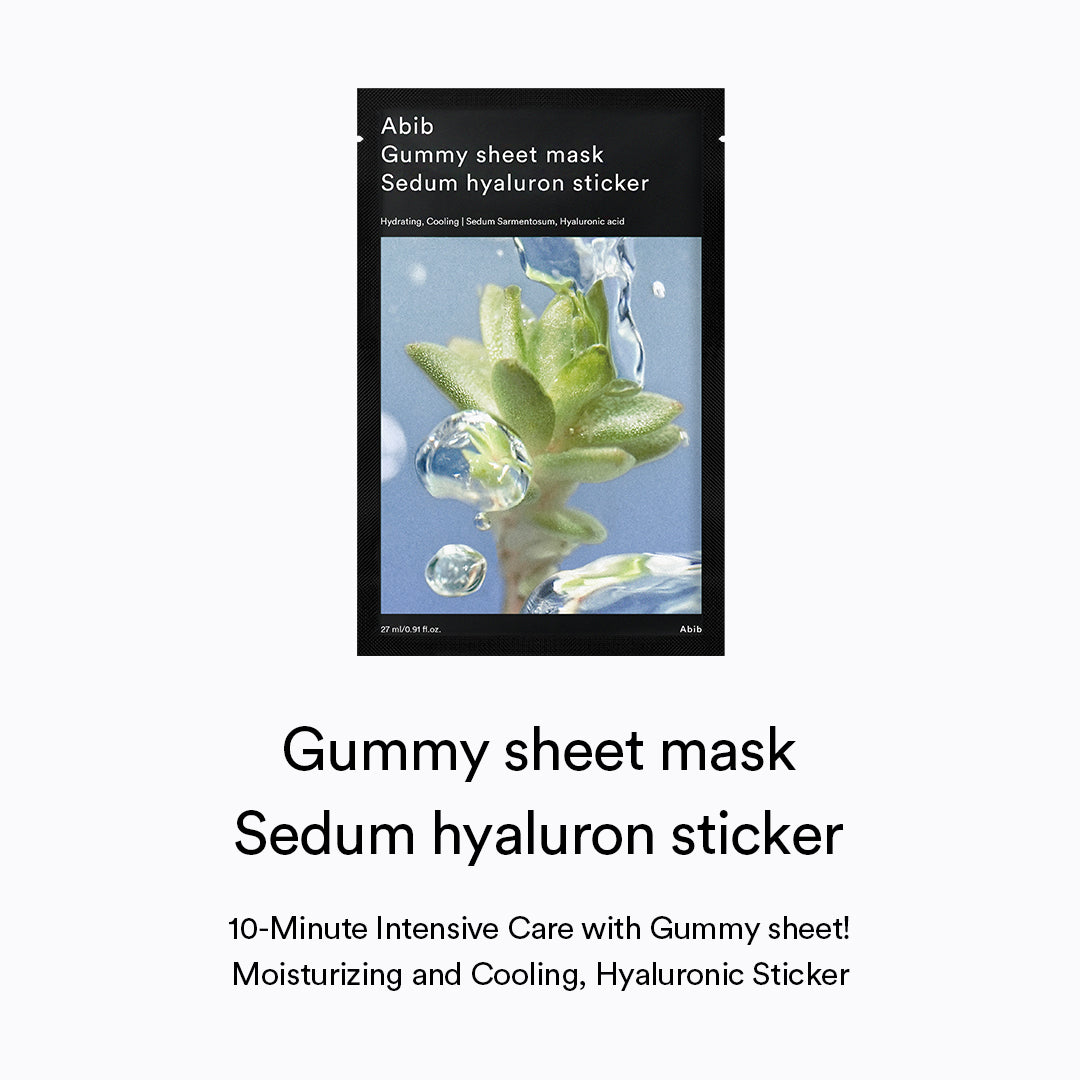 Abib Gummy Sheet Mask Sedum Hyaluron Sticker, 10pcs (Exp 04/28)