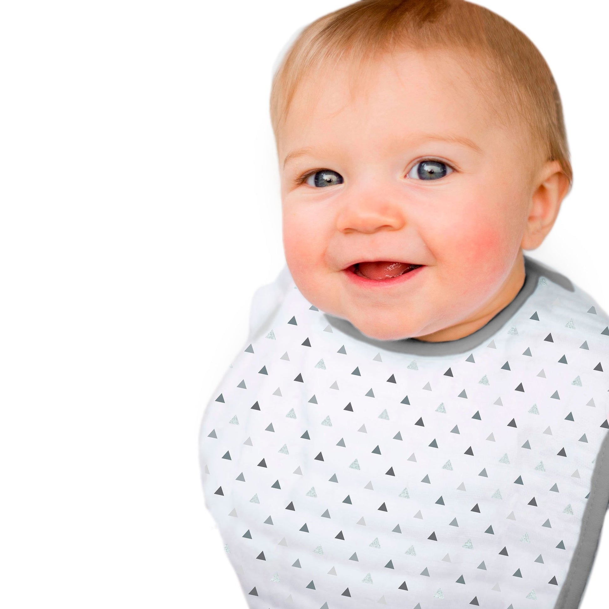 SwaddleDesigns Muslin Baby Bibs - Tiny Triangles & Serenity Stripes, 2pk (3 Colors) - Pupsik Singapore