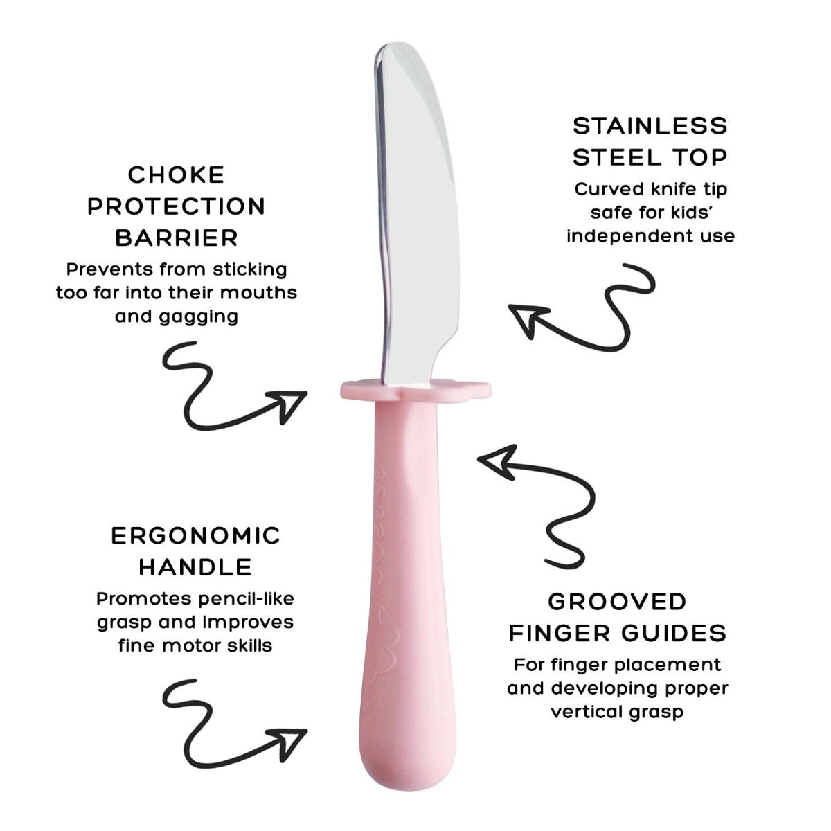 Grabease Stainless Steel Toddler Utensil Set - Fork, Knife & Spoon (3 Colors)