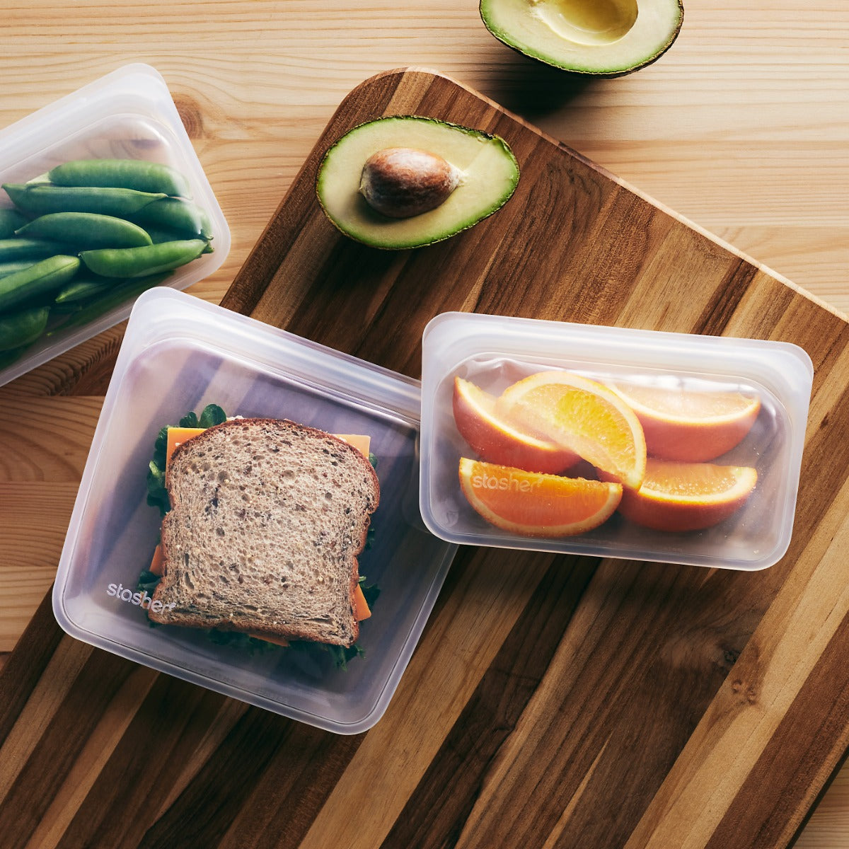 Stasher Reusable Silicone Sandwich + Snack Bag 2pk Bundle