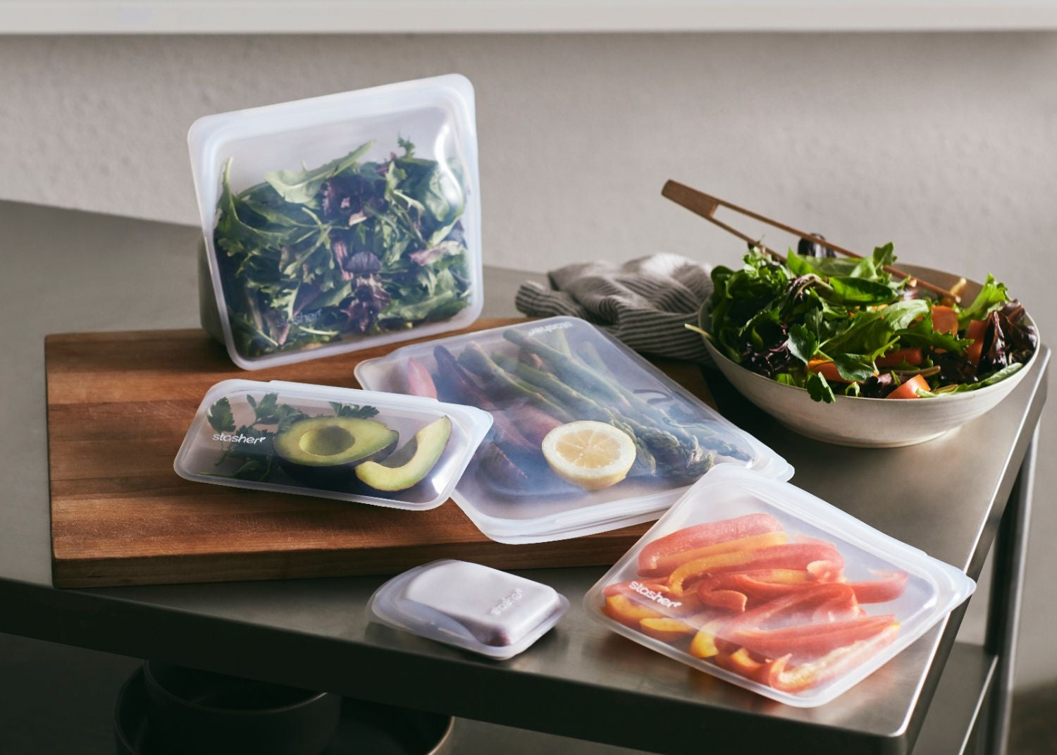 Stasher Reusable Silicone Stand-Up Mid Bag (1.6L) (3 Colours) - Pupsik Singapore