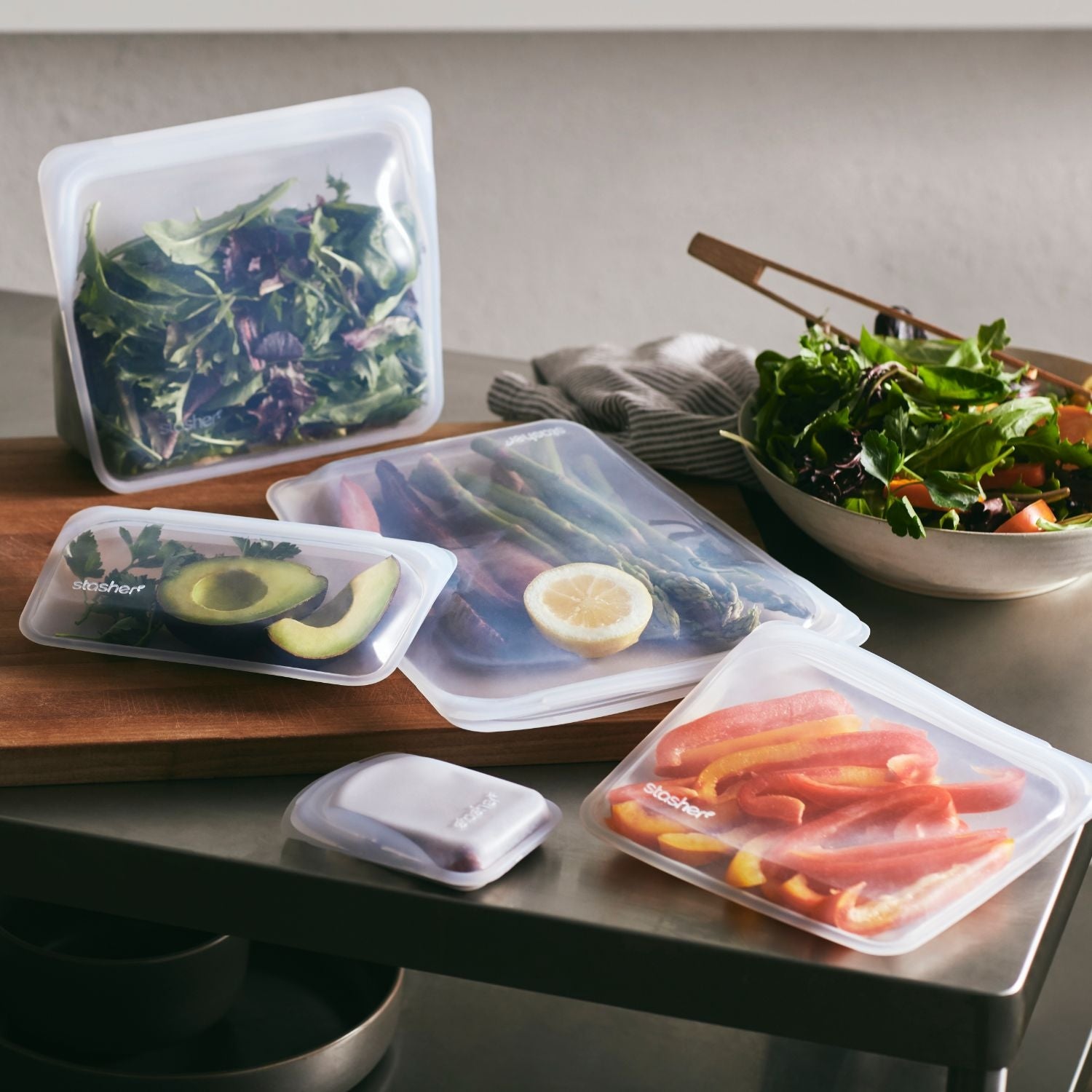 Stasher Reusable Silicone Stand-Up Mid Bag (1.6L) (3 Colours) - Pupsik Singapore