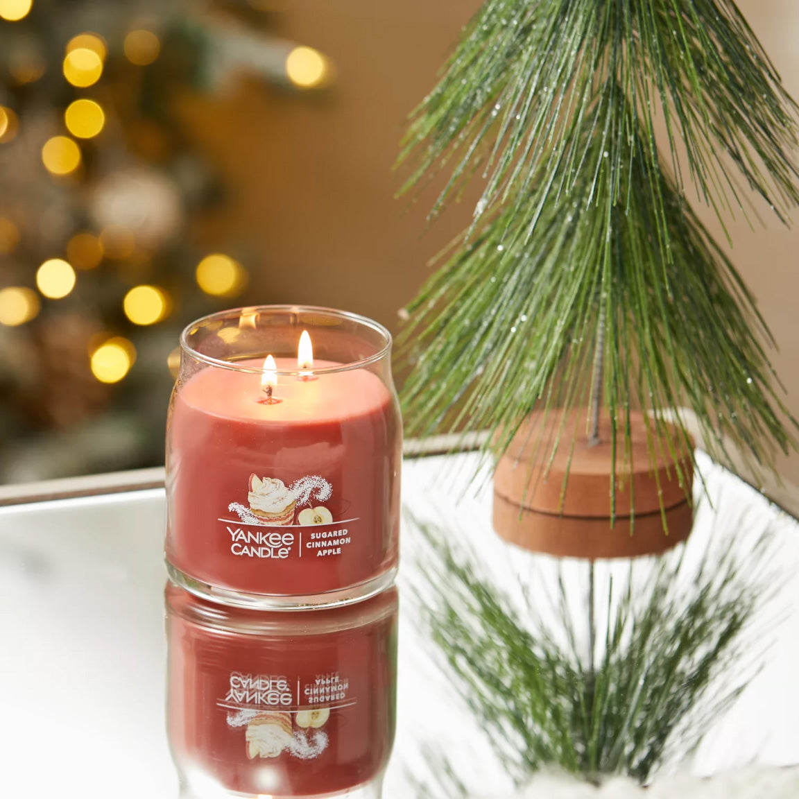 Yankee Candle Signature Medium Jar Candle, 2-wicks (13oz) - Sugared Cinnamon Apple