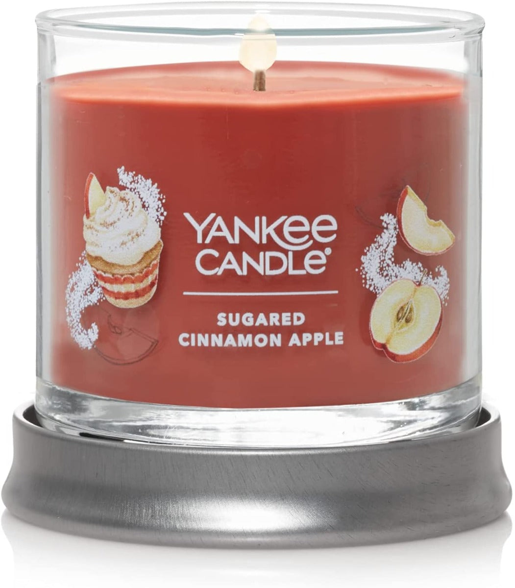 Yankee Candle Signature Small Tumbler Candle, 1- Wick (4.3oz) - Sugared Cinnamon & Apple