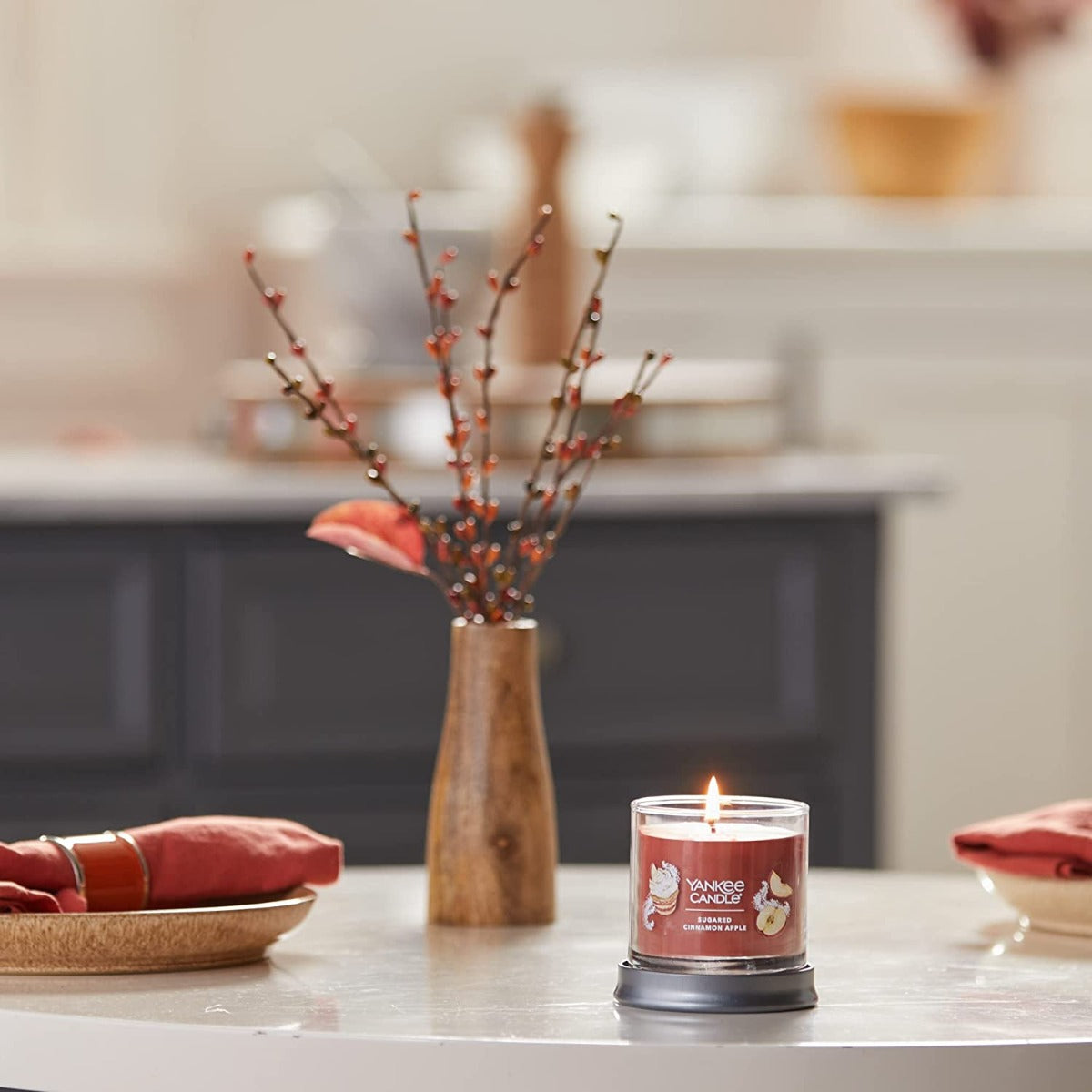 Yankee Candle Signature Small Tumbler Candle, 1- Wick (4.3oz) - Sugared Cinnamon & Apple