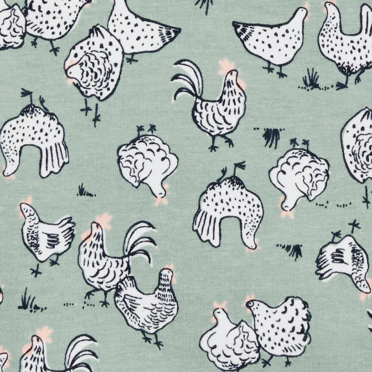 Love to Dream Kids Short Sleeve Pyjamas Set - Chicken Run Olive (3 Sizes)