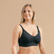Simple Wishes SuperMom All-in-One Nursing and Pumping Keyhole Bralette - Regular Black (2 Sizes)