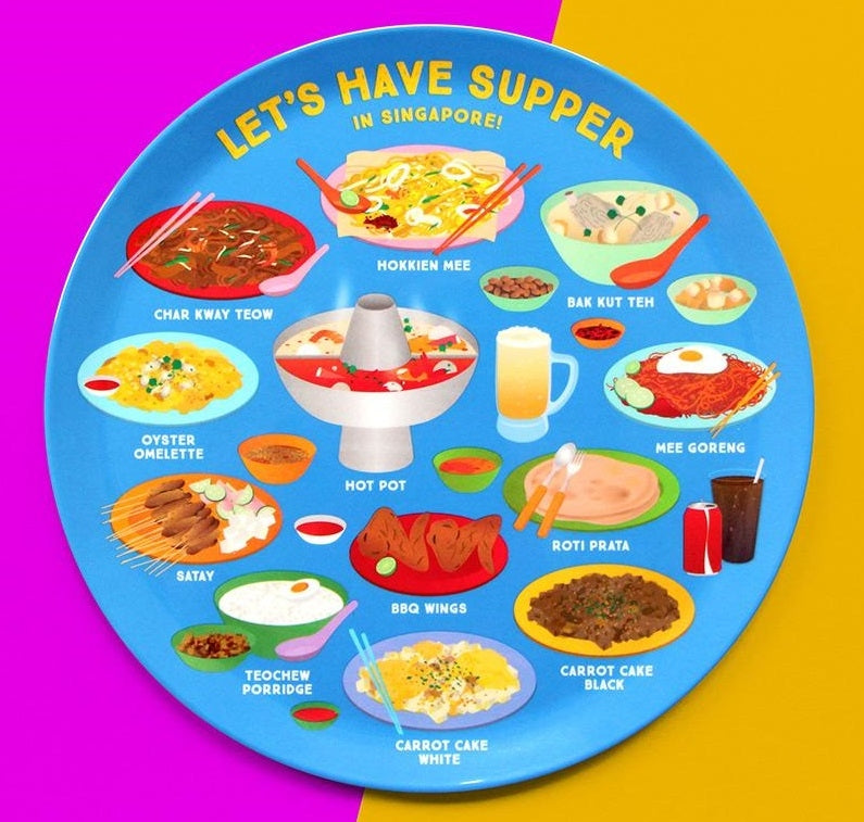 The Little Drom Store Melamine Plate (10 inch) (12 Designs) - Pupsik Singapore