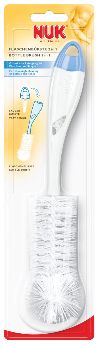 NUK  2-in-1 Bottle and Teat Brush, 1pk (Assorted)