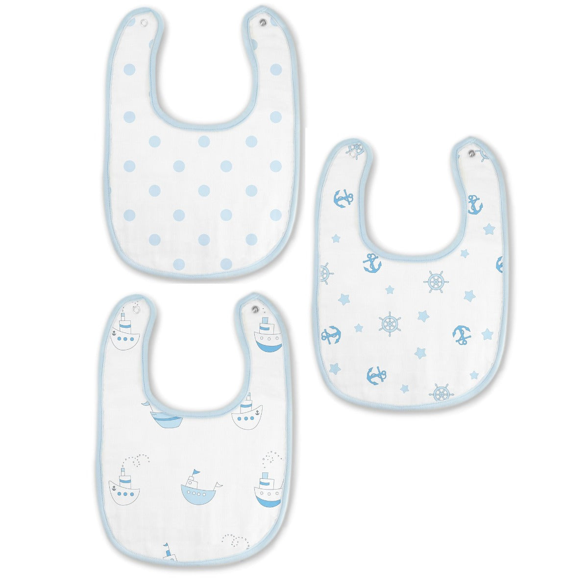 SwaddleDesigns Muslin Baby Bibs, 3pk (5 Designs)