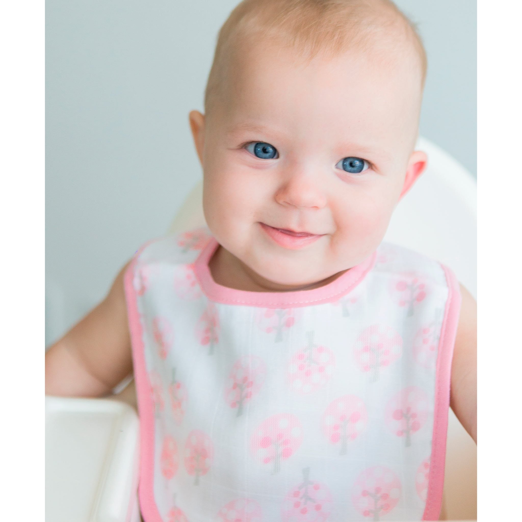 SwaddleDesigns Muslin Baby Bibs - Tiny Triangles & Serenity Stripes, 2pk (3 Colors)