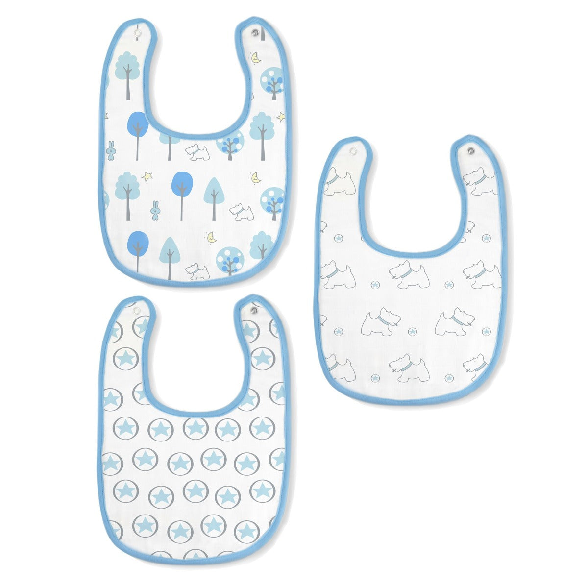 SwaddleDesigns Muslin Baby Bibs, 3pk (5 Designs)