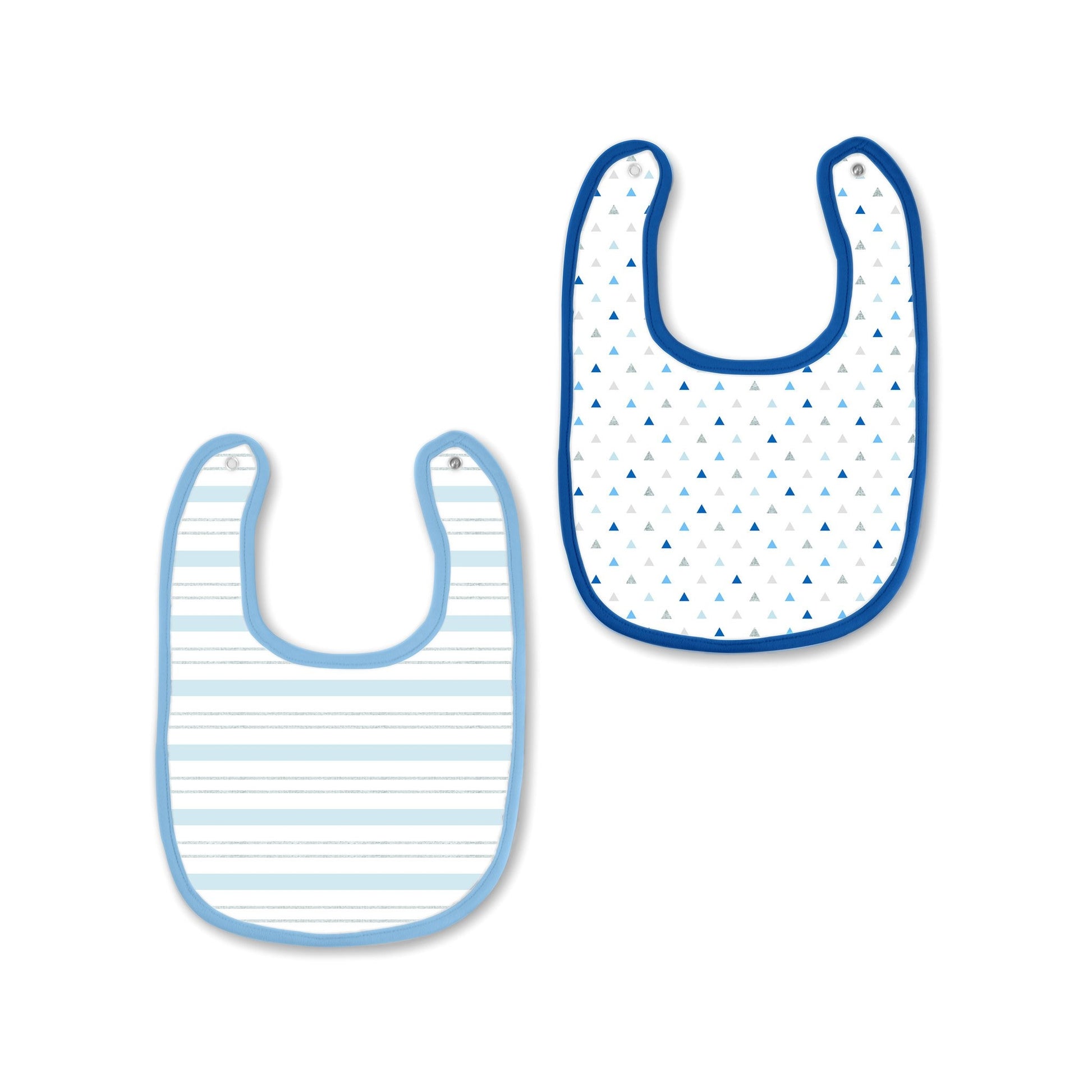 SwaddleDesigns Muslin Baby Bibs - Tiny Triangles & Serenity Stripes, 2pk (3 Colors) - Pupsik Singapore