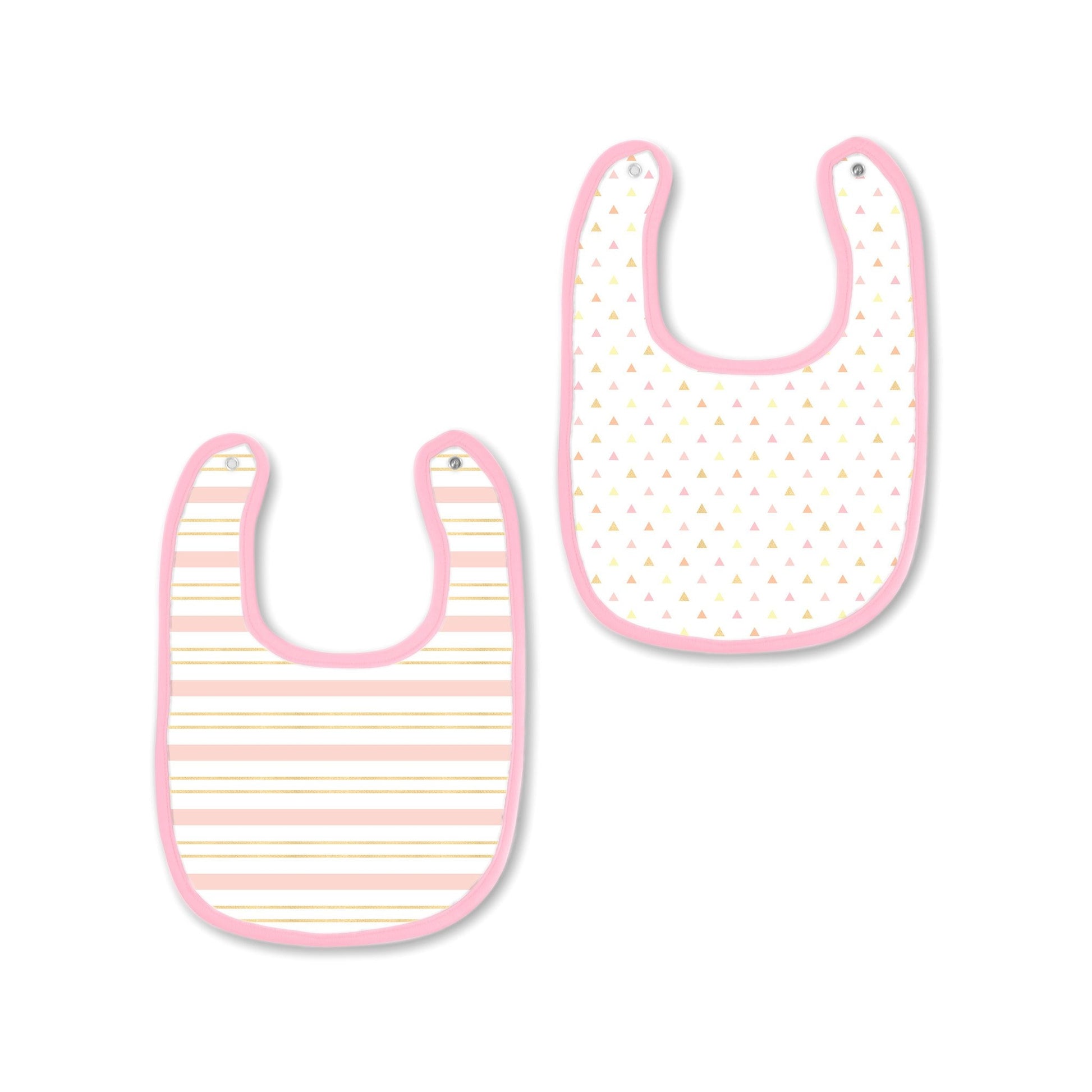 SwaddleDesigns Muslin Baby Bibs - Tiny Triangles & Serenity Stripes, 2pk (3 Colors) - Pupsik Singapore
